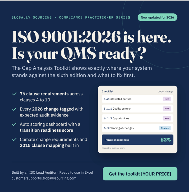 ISO 9001:2026 Quality Management System Gap Analysis Toolkit